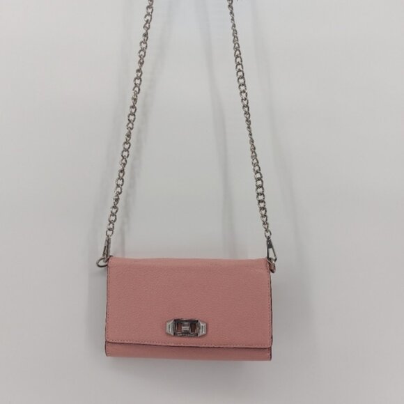 REBECCA MINKOFF Pink Love In Charge Chain Crossbody Organizer Wallet - Picture 1 of 8